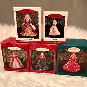 Vintage Hallmark Keepsake Barbie Ornament Collection FIVE Dolls